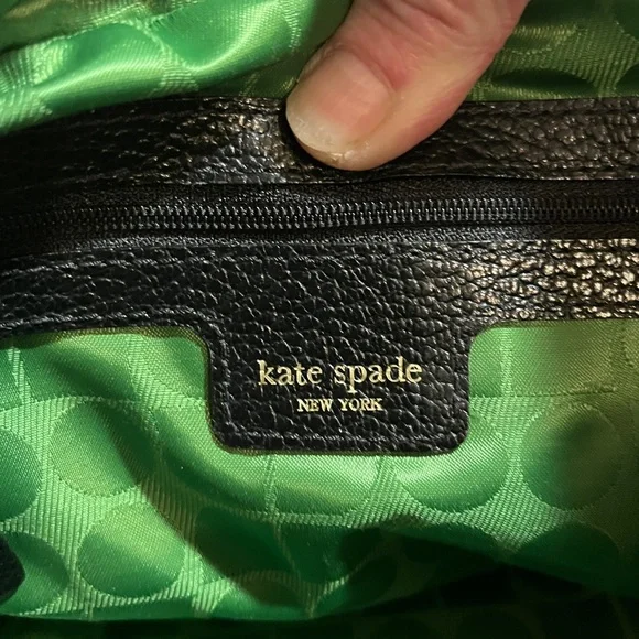 Kate Spade Black Nylon Satchel Shoulder Bag Leather Trim - Picture 10 of 16
